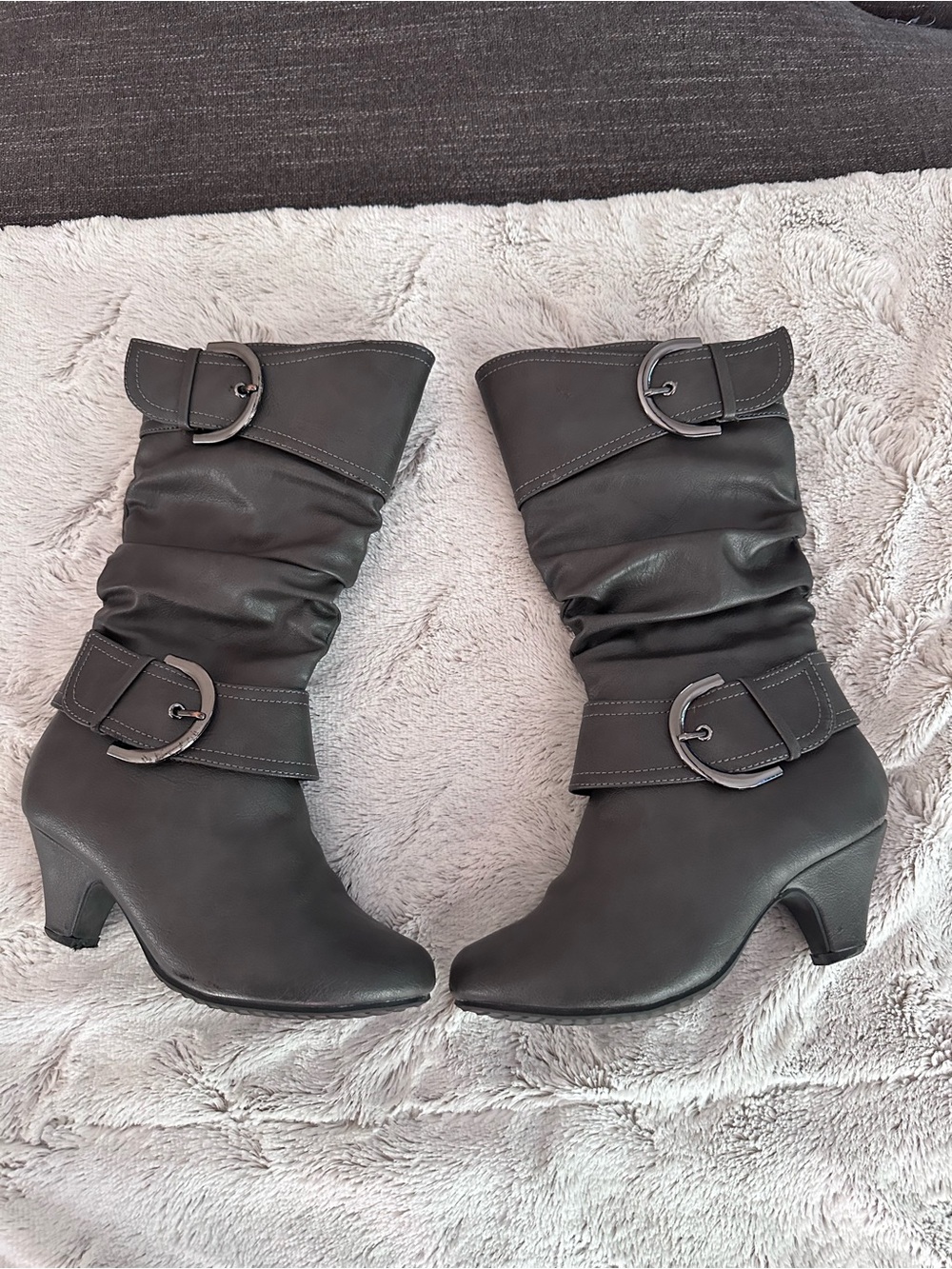 Fashion Youth Girl's Cute Low Heel Zipper Buckle Boot Shoes Size 4